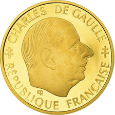Coin, France, Charles de Gaulle, Franc, 1988, Paris, MS(63), Gold, KM:979