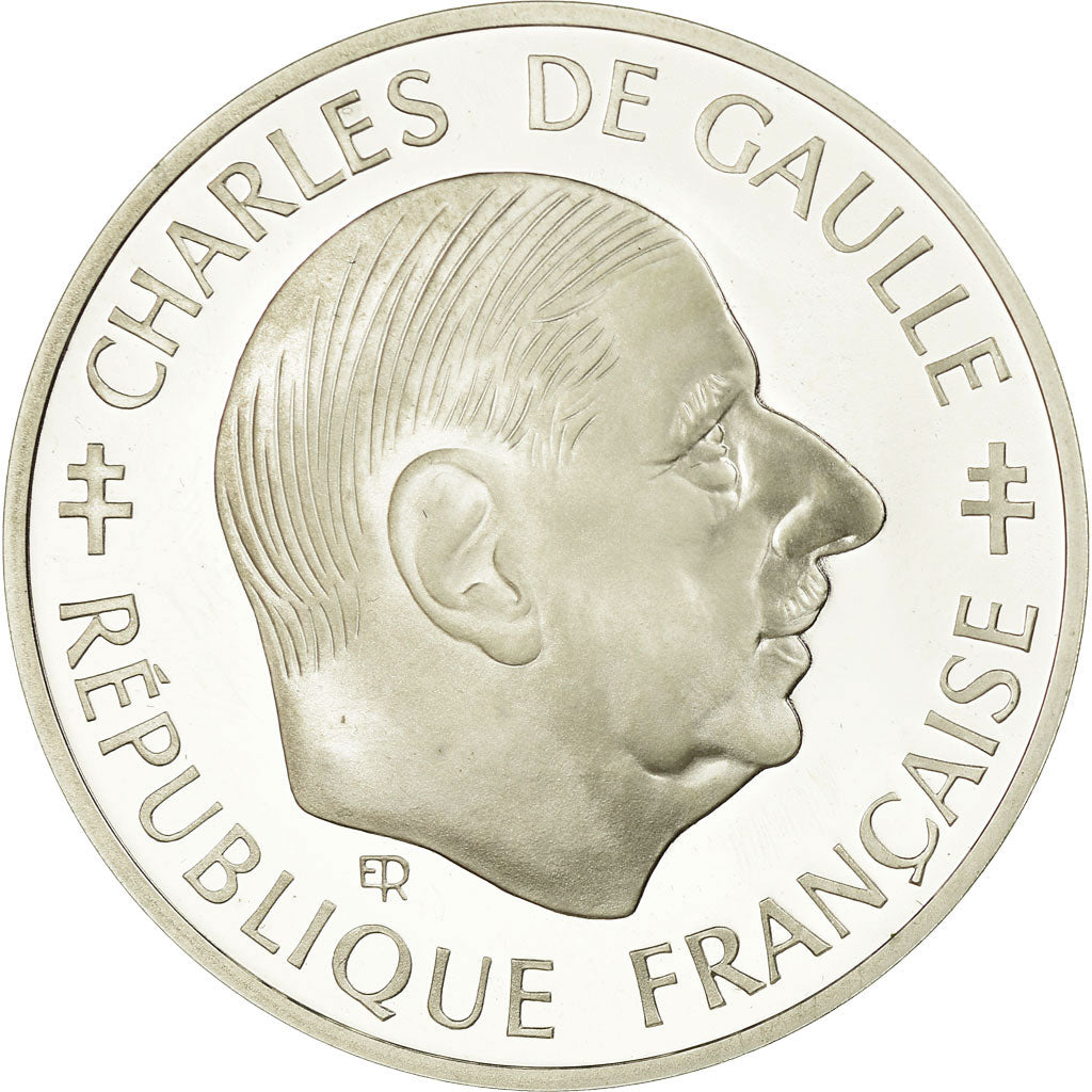 Coin, France, Charles de Gaulle, Franc, 1988, MS(63), Silver, KM:978