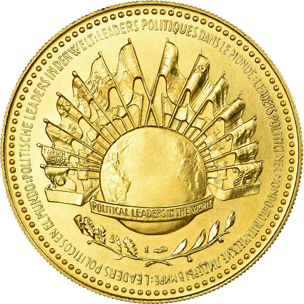 France, Medal, Charles De Gaulle, 1980, MS(63), Gold