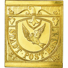 France, Medal, Reproduction Timbre Basel, MS(64), Gold
