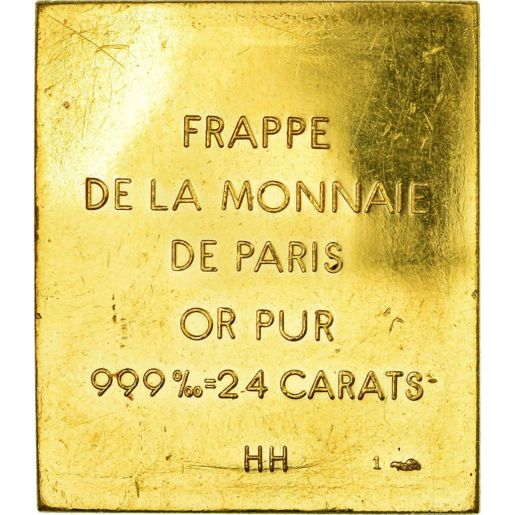 France, Medal, Reproduction Timbre Basel, MS(64), Gold