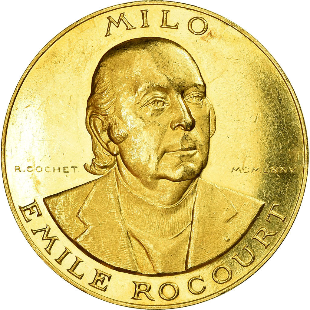 France, Medal, Milo Emile Rocourt - Guerre 1939-1945, 1975, Cochet, MS(63), Gold