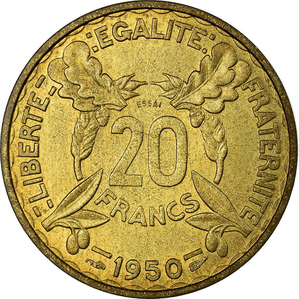 Coin, France, Essai de Turin, 20 Francs, 1950, Paris, ESSAI, MS(63)