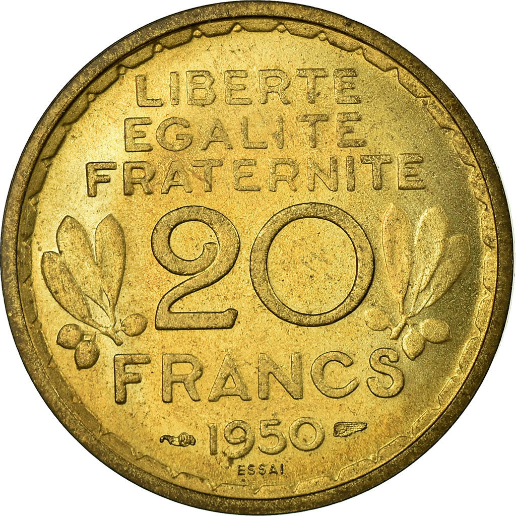 Coin, France, Essai de Morlon, 20 Francs, 1950, Paris, ESSAI, MS(63)