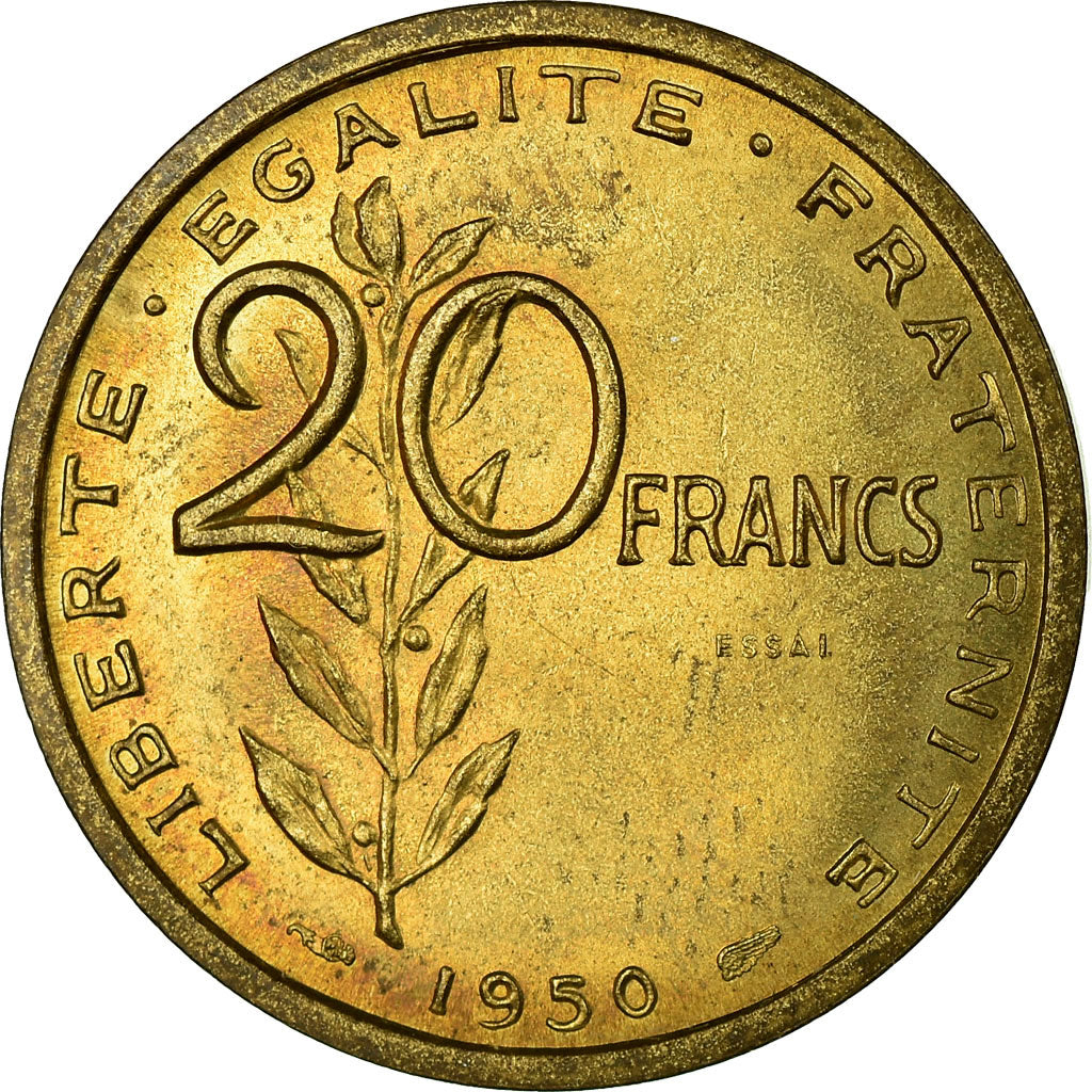 Coin, France, Essai de Guzman, 20 Francs, 1950, Paris, ESSAI, MS(63)
