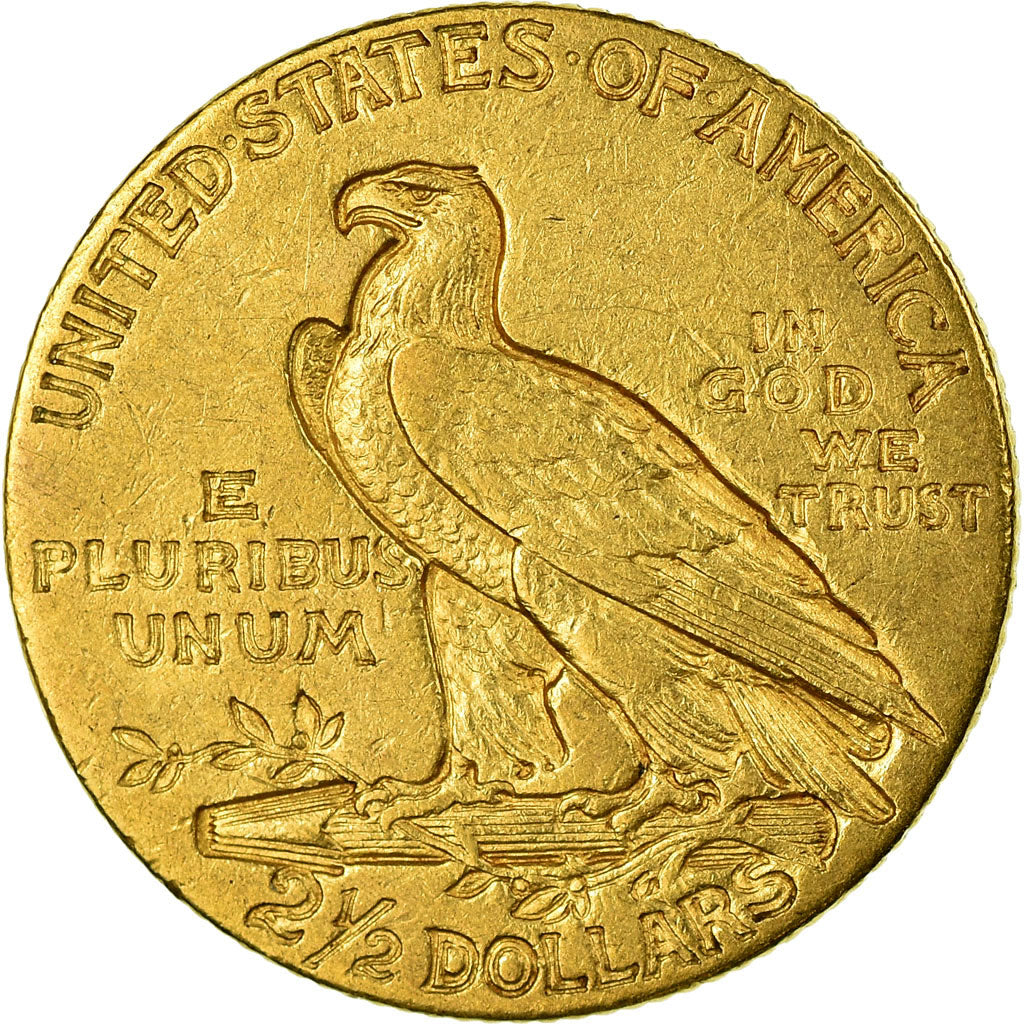 Moneta, Stati Uniti, Indian Head, $2.50, Quarter Eagle, 1908, U.S. Mint