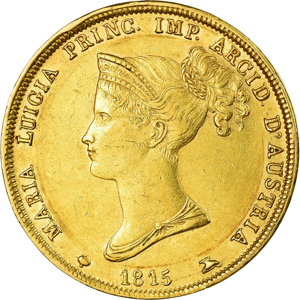 Moneda, Estados italianos, PARMA, Maria Luigia, 40 Lire, 1815, Parma, MBC+, Oro