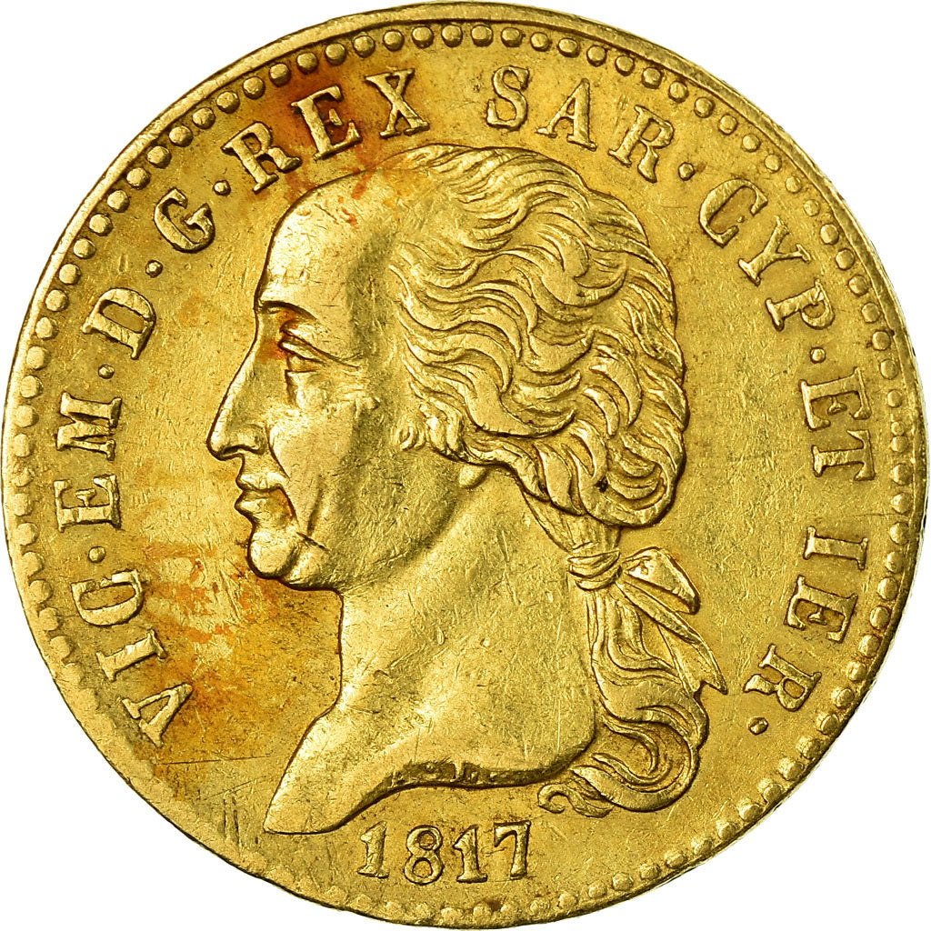 Moneda, Estados italianos, SARDINIA, Vittorio Emanuele I, 20 Lire, 1817, Torino