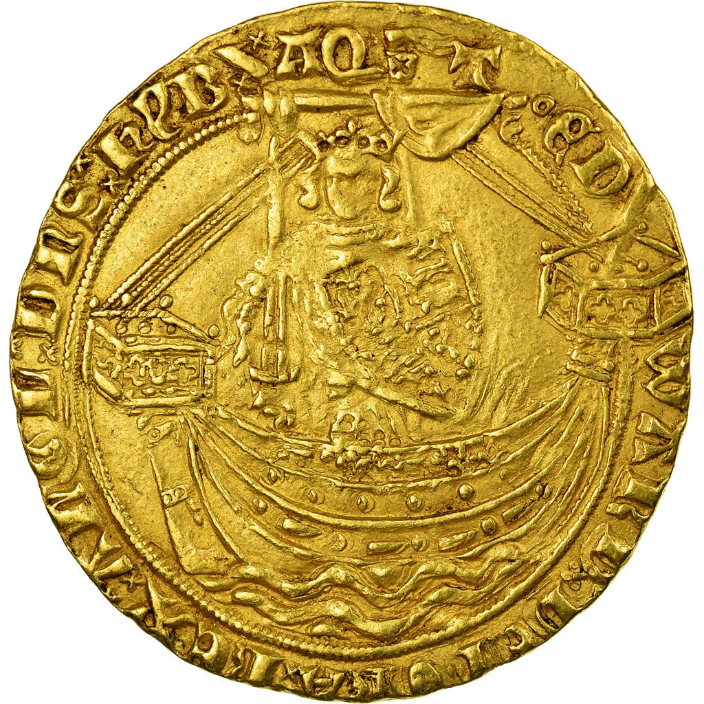 Monnaie, Grande-Bretagne, Edward III, Noble d'or, Calais, TTB+, Or, Spink:1521