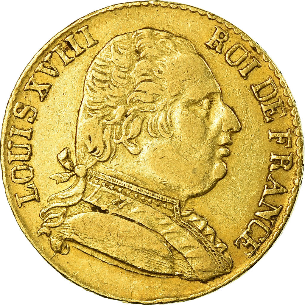 Moneta, Francia, Louis XVIII,  20 Francs, 1815, London, BB, Oro, KM 706.7