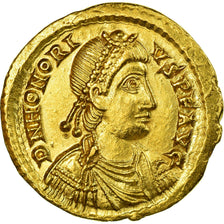 Coin, Honorius, Solidus, Ravenna, MS(60-62), Gold, RIC:1287