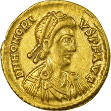Coin, Honorius, Solidus, Ravenna, EF(40-45), Gold, RIC:1287