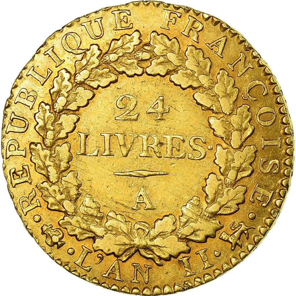 Monnaie, France, 24 livres Convention, 24 Livres, 1793, Paris, TTB, Or