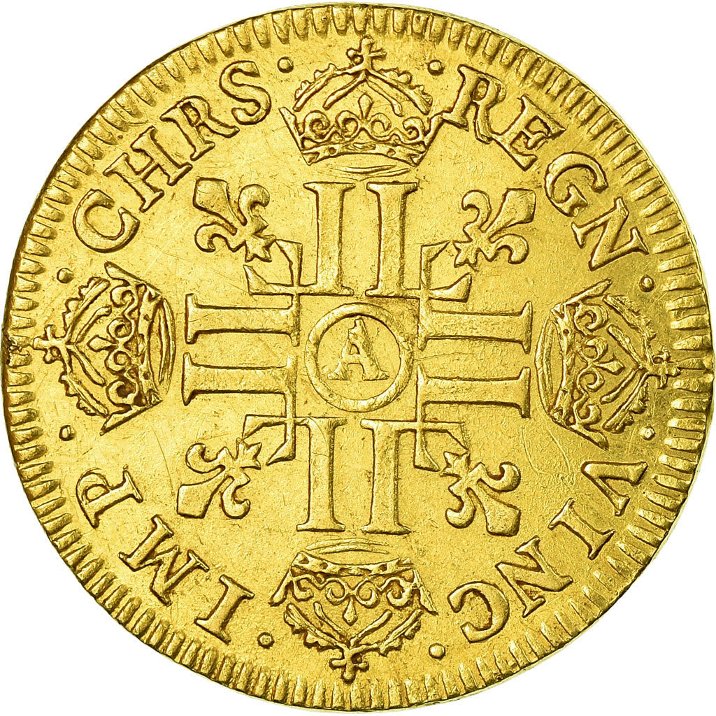 Coin, France, Louis XIV, Louis d'or à la mèche courte, 1644, Paris