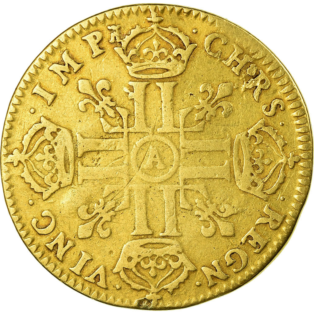 Coin, France, Louis XIV, Louis d'or à la tête nue, Louis d'Or, 1668, Paris