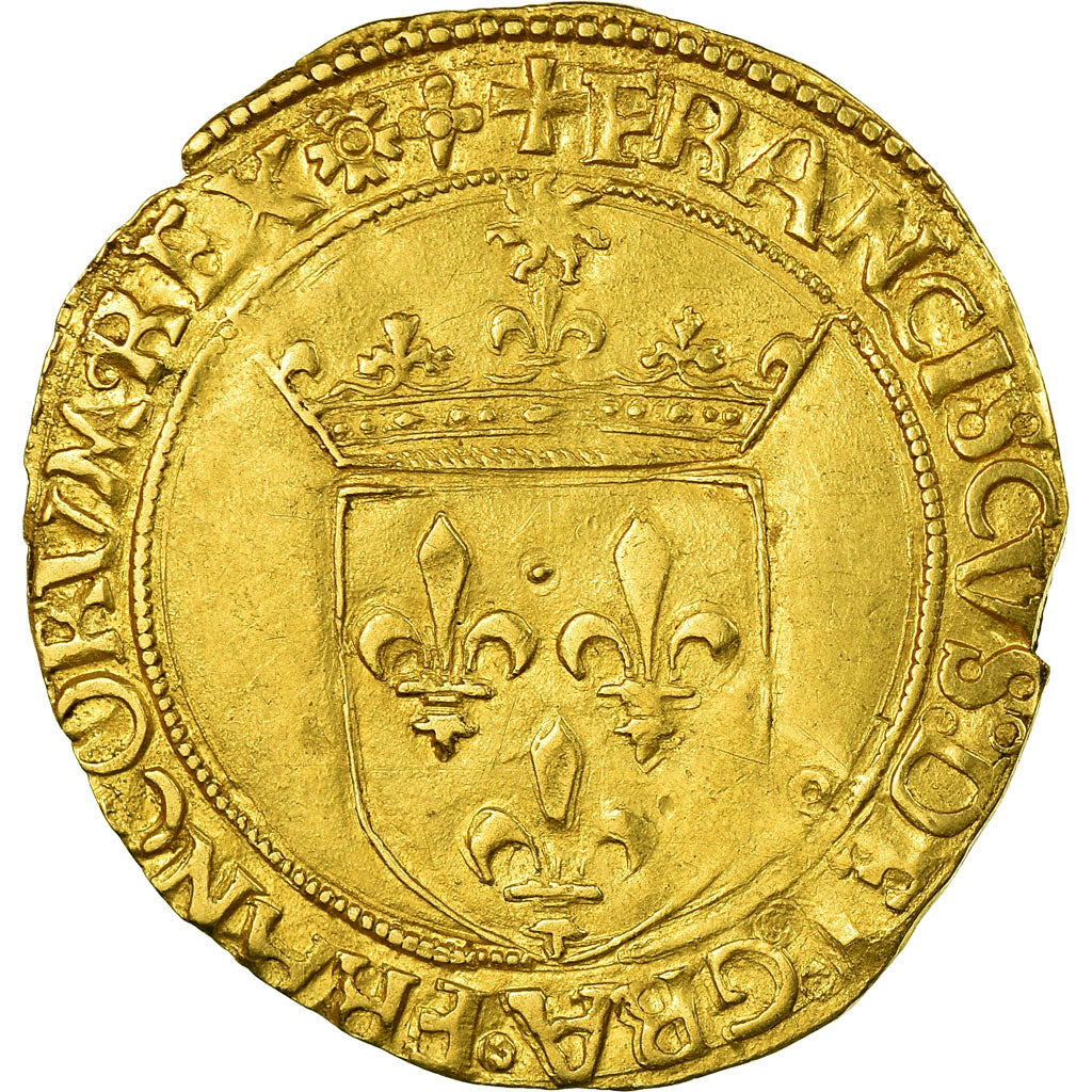 Coin, France, François Ier, Ecu d'or, Lyons, EF(40-45), Gold, Duplessy:775