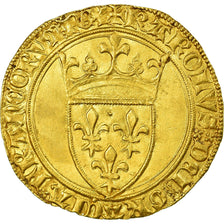 Moeda, França, Charles VI, Écu d'or, Ecu d'or, Troyes, AU(55-58), Dourado