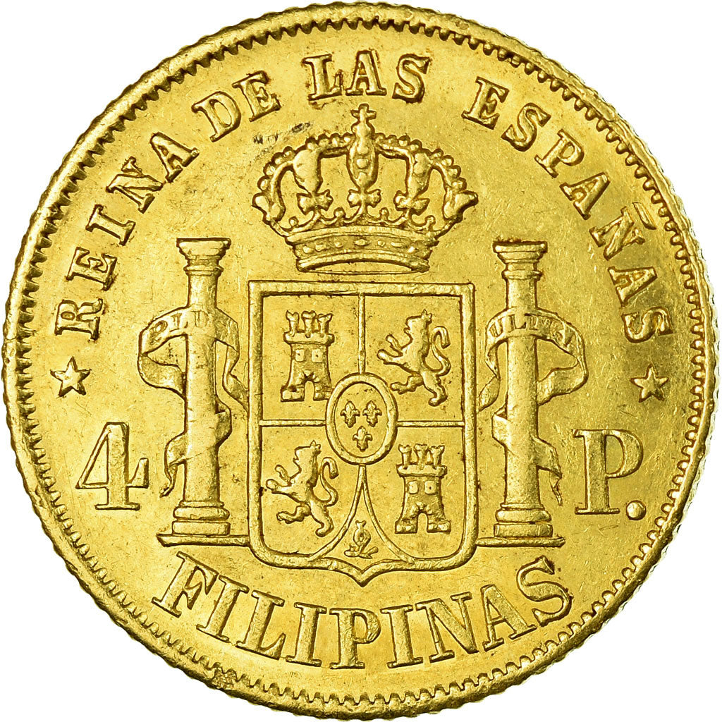Monnaie, Philippines, 4 Pesos, 1864, TTB, Or, KM:144