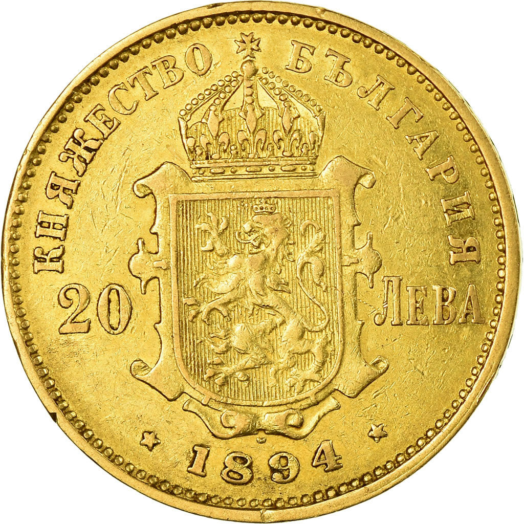 Münze, Bulgarien, Ferdinand I, 20 Leva, 1894, Kormoczbanya, Hungary, SS, Gold