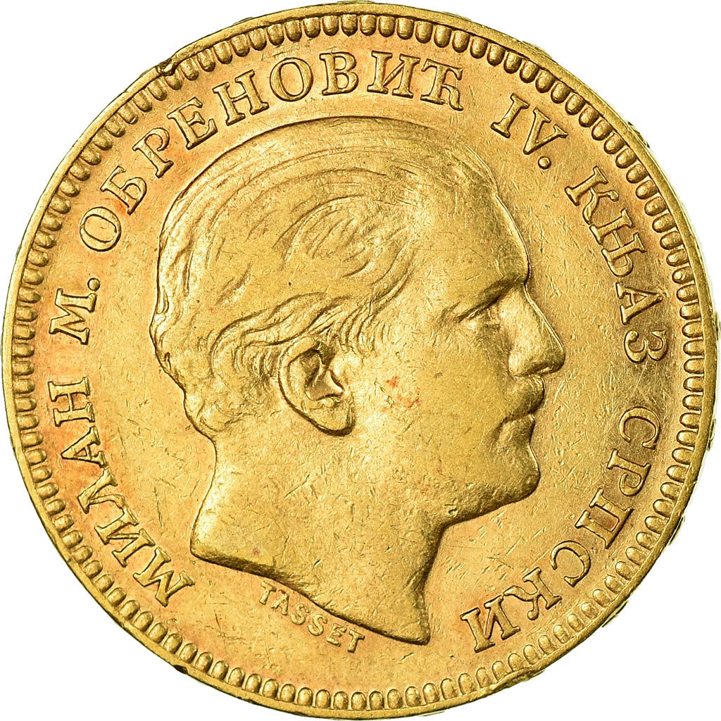 Coin, Serbia, Milan I, 20 Dinara, 1879, EF(40-45), Gold, KM:14