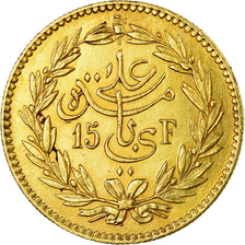 Coin, Tunisia, Ali Bey, 25 Piastres, 15 Francs, 1890, Paris, EF(40-45), Gold