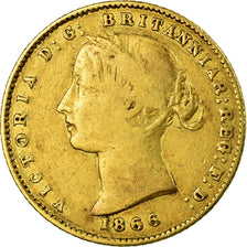 Moneta, Australia, Victoria, 1/2 Sovereign, 1866, Sydney, MB, Oro, KM:3