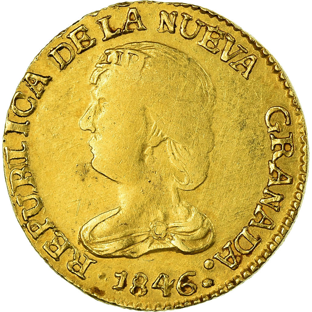Coin, Colombia, 2 Pesos, 1846, Popayan, VF(20-25), Gold, KM:95
