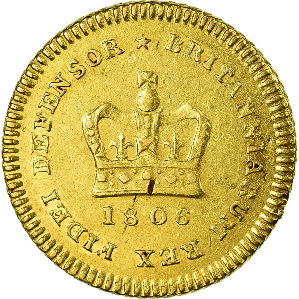 Coin, Great Britain, George III, 1/3 Guinea, 1806, London, EF(40-45), Gold