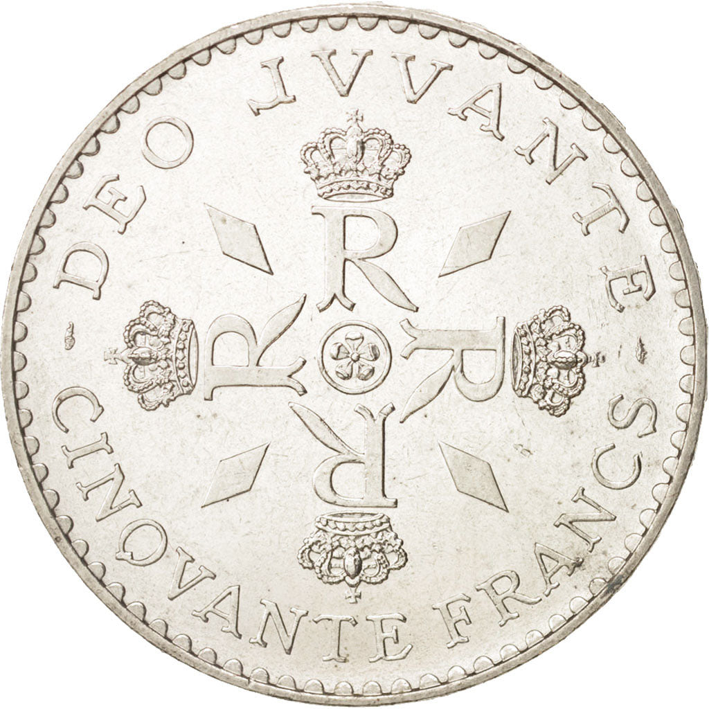 Monaco, Rainier III, 50 Francs, 1974, Silver, KM:152.1