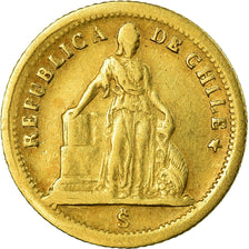 Coin, Chile, Peso, 1864, Santiago, VF(30-35), Gold, KM:133