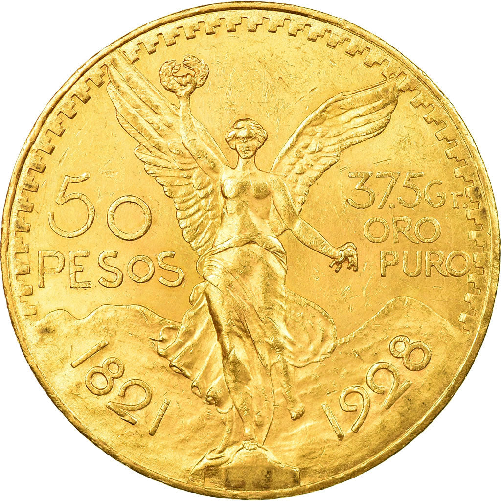 Munten, Mexico, 50 Pesos, 1928, Mexico City, PR, Goud, KM:481