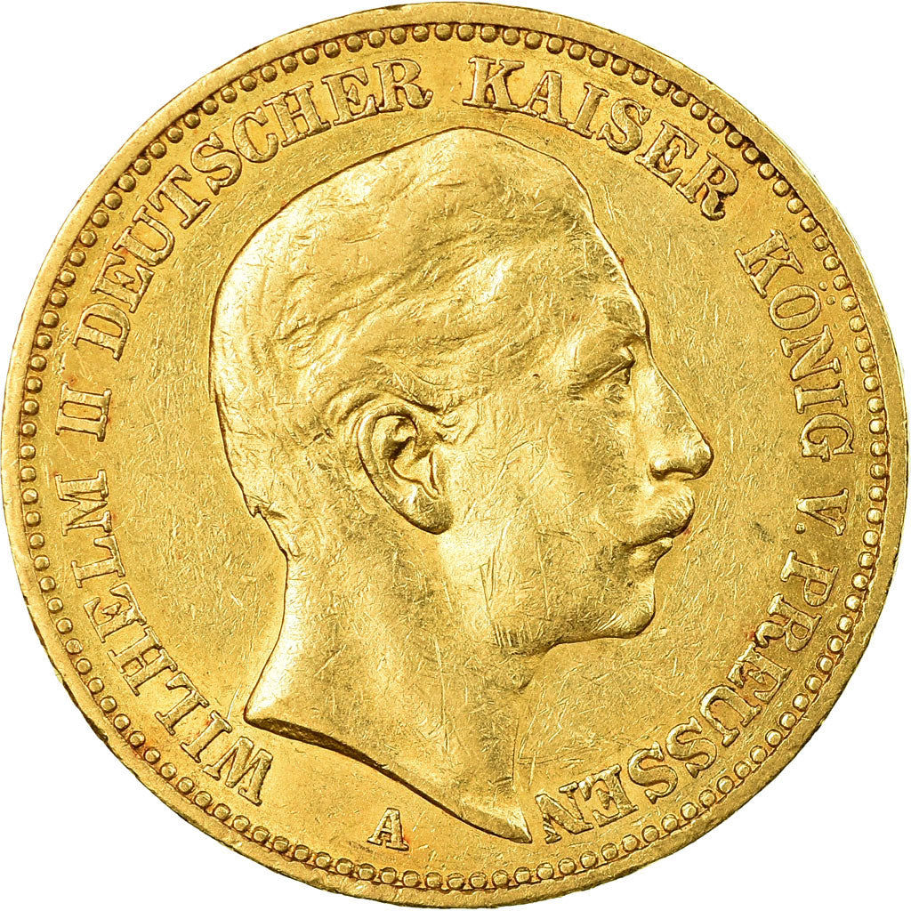 Coin, German States, PRUSSIA, Wilhelm II, 20 Mark, 1893, Berlin, EF(40-45)