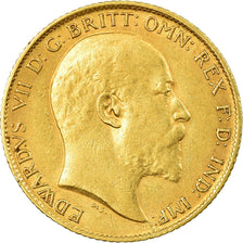 Coin, Great Britain, Edward VII, 1/2 Sovereign, 1906, EF(40-45), Gold, KM:804