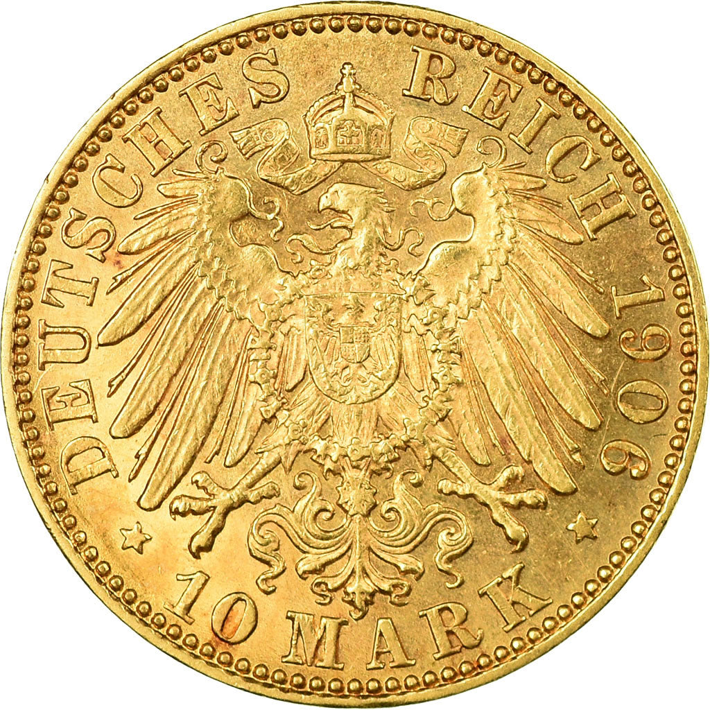 Coin, German States, SAXONY-ALBERTINE, Friedrich August III, 10 Mark, 1906