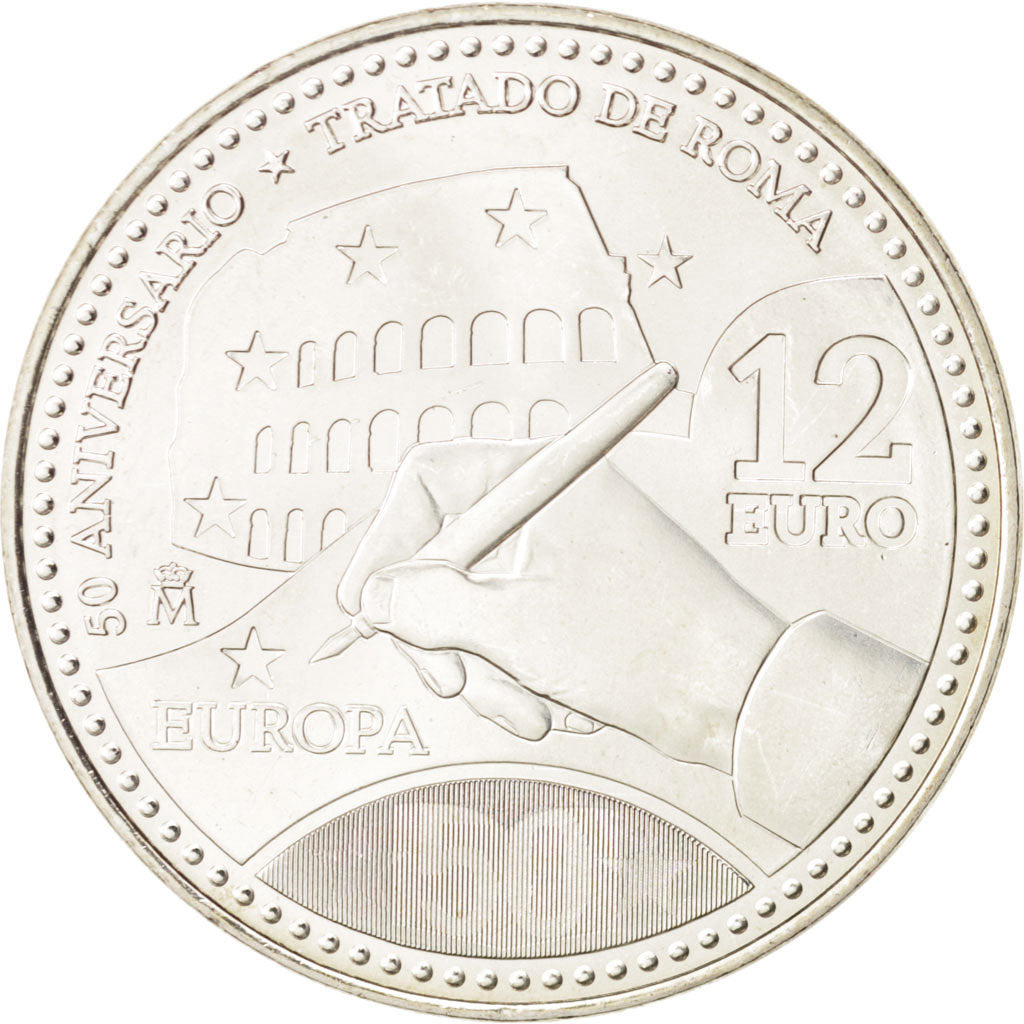 Spain, 12 Euro, 2007, UNC, Silver, KM:1129