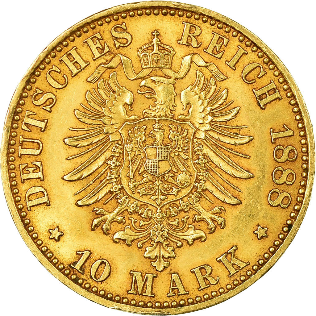 Coin, German States, PRUSSIA, Friedrich III, 10 Mark, 1888, Berlin, AU(55-58)