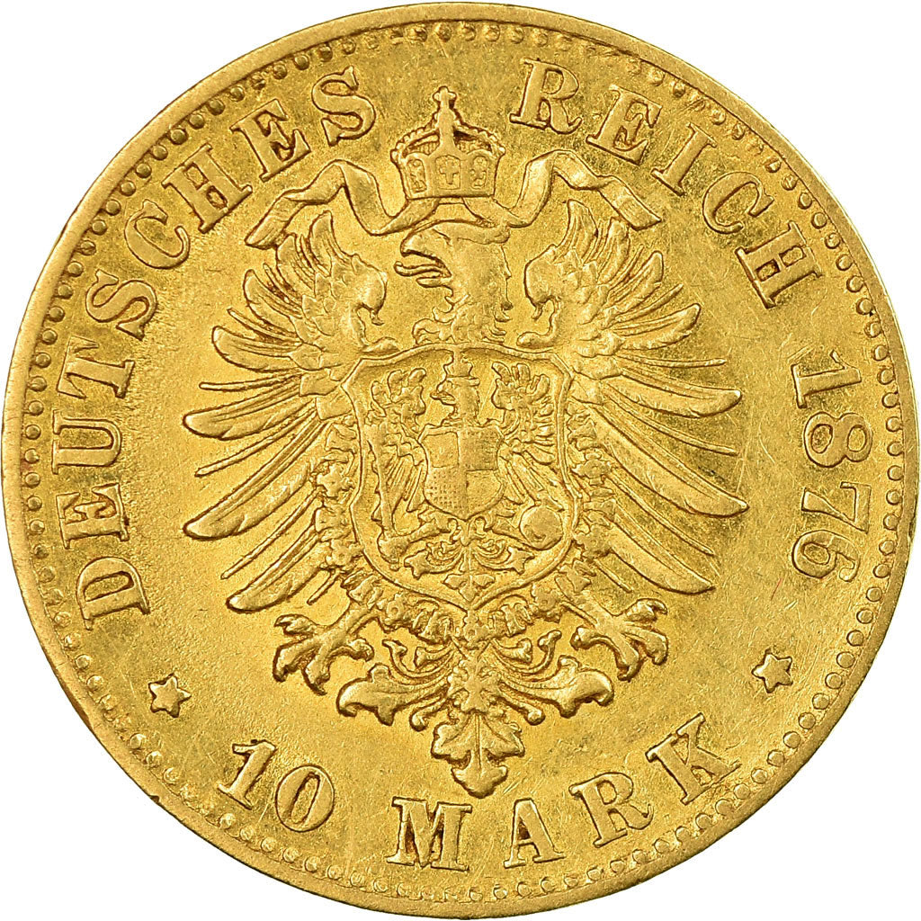 Munten, Duitse staten, HESSE-DARMSTADT, Ludwig III, 10 Mark, 1876, Darmstadt