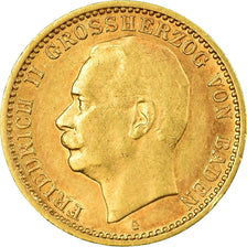 Moneda, Estados alemanes, BADEN, Friedrich II, 10 Mark, 1910, Stuttgart, EBC+