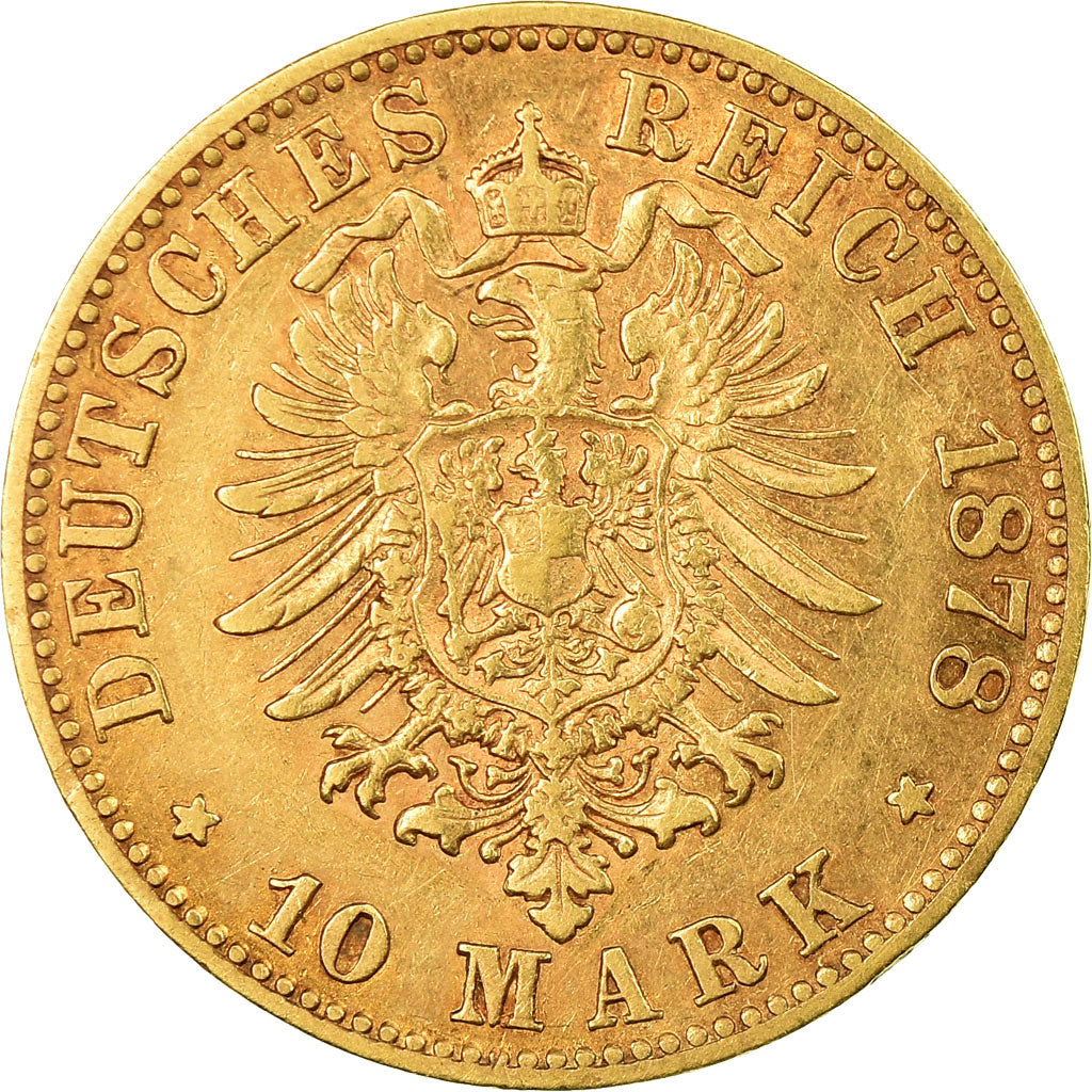 Monnaie, Etats allemands, WURTTEMBERG, Karl I, 10 Mark, 1878, Freudenstadt