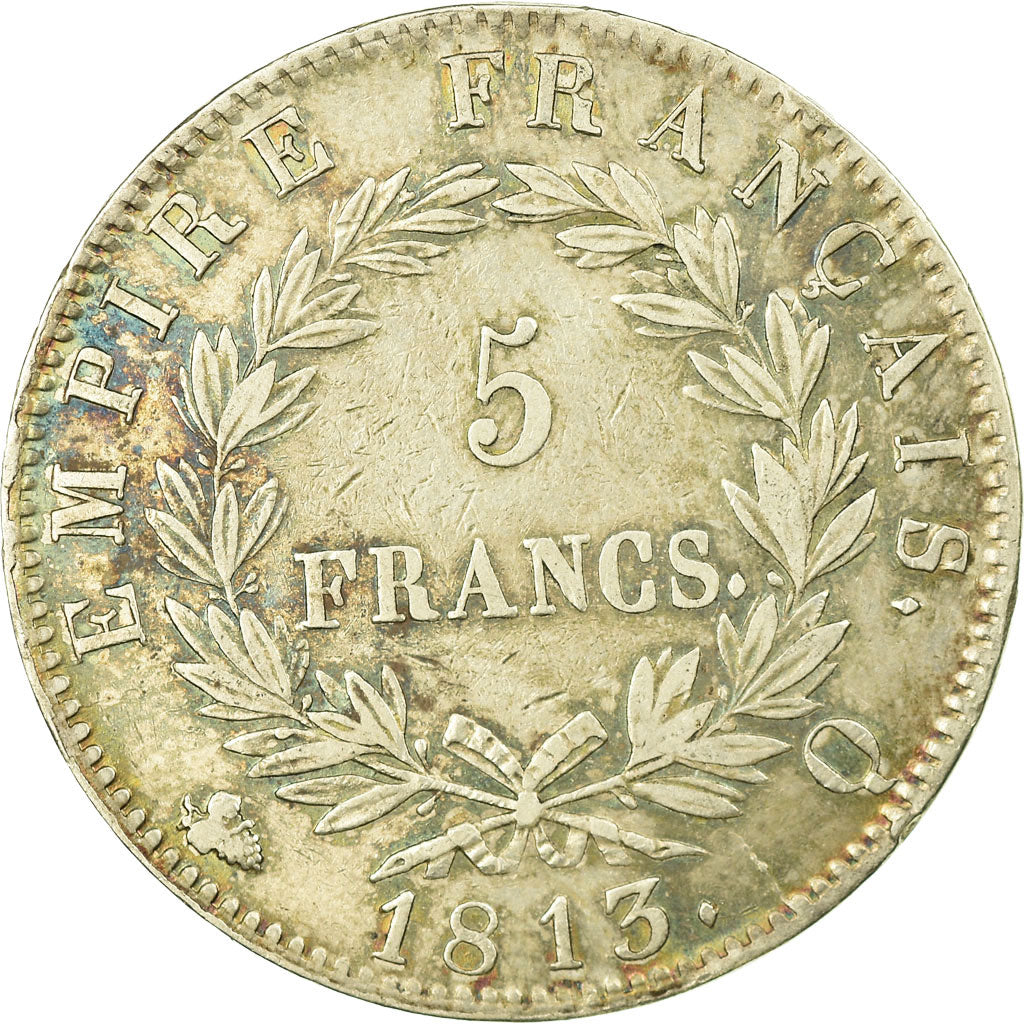 Coin, France, Napoléon I, 5 Francs, 1813, Perpignan, EF(40-45), Silver