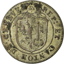 Coin, SWISS CANTONS, GENEVA, 1-1/2 Sol, 1817, AU(55-58), Billon, KM:117