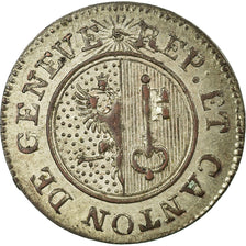 Coin, SWISS CANTONS, GENEVA, 6 Deniers, 1817, AU(55-58), Billon, KM:115