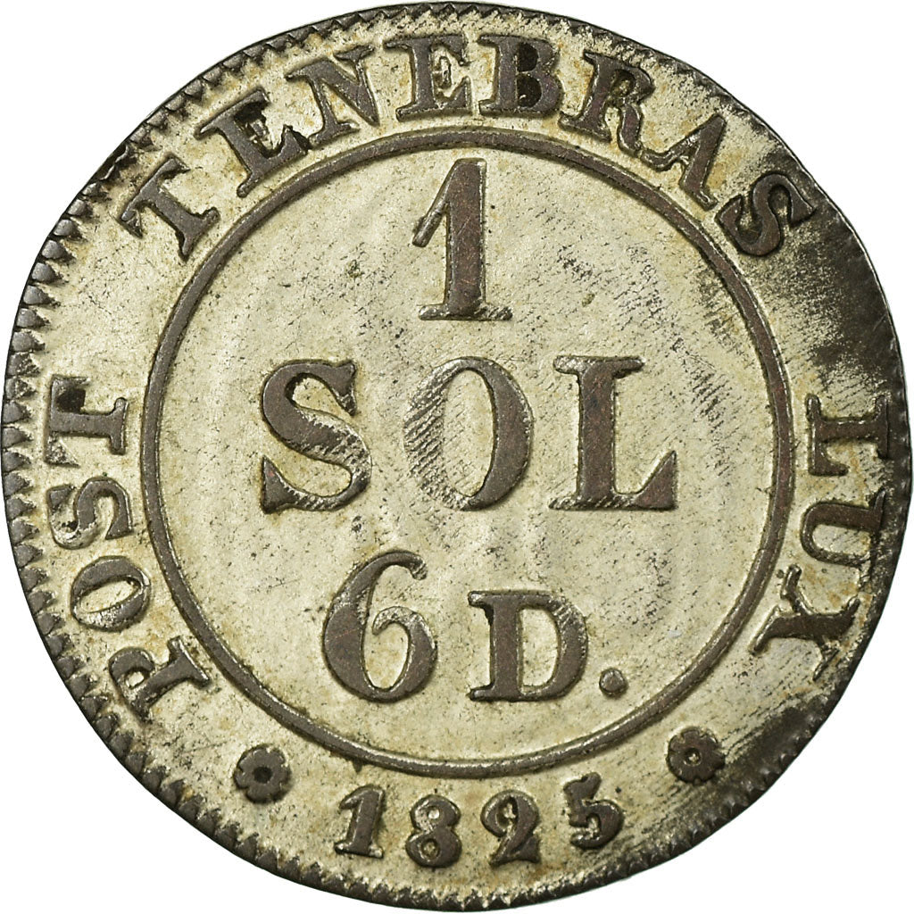 Moneta, CANTONI SVIZZERI, GENEVA, 1-1/2 Sol, 1825, SPL-, Biglione, KM:121