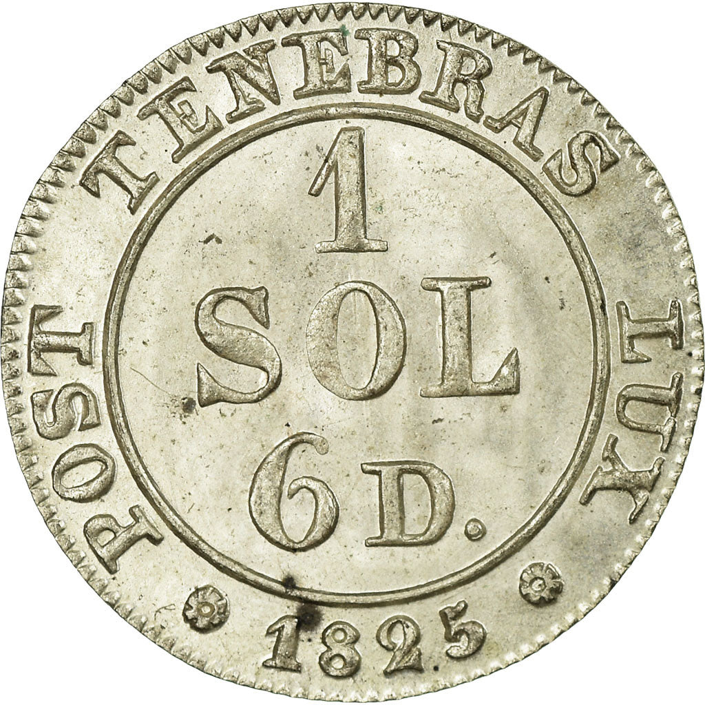 Moneta, CANTONI SVIZZERI, GENEVA, 1-1/2 Sol, 1825, SPL, Biglione, KM:121