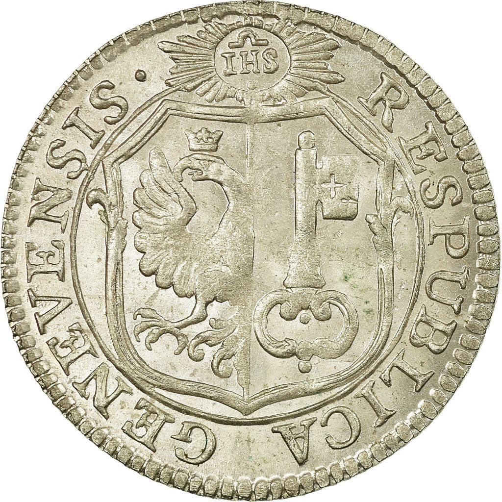 Coin, SWISS CANTONS, GENEVA, 3 Sols, 1791, MS(63), Billon, KM:89