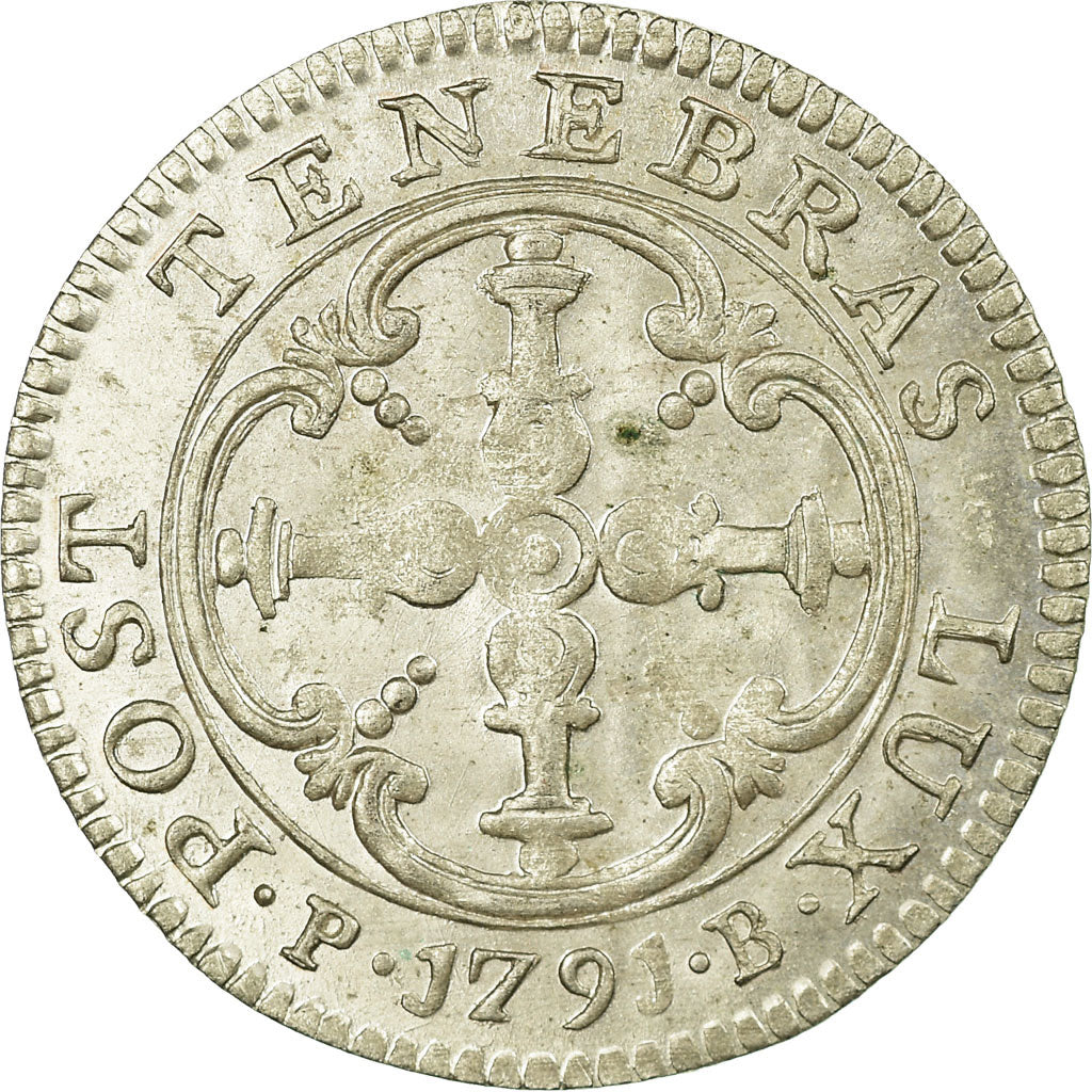 Coin, SWISS CANTONS, GENEVA, 3 Sols, 1791, MS(63), Billon, KM:89