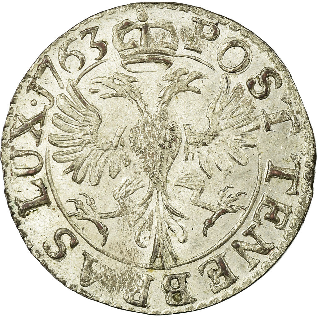 Coin, SWISS CANTONS, GENEVA, 9 Deniers, 3 Quarts, 1763, MS(63), Billon, KM:78