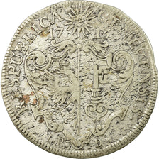 Coin, SWISS CANTONS, GENEVA, 10-1/2 Sols, 1715, EF(40-45), Silver, KM:61