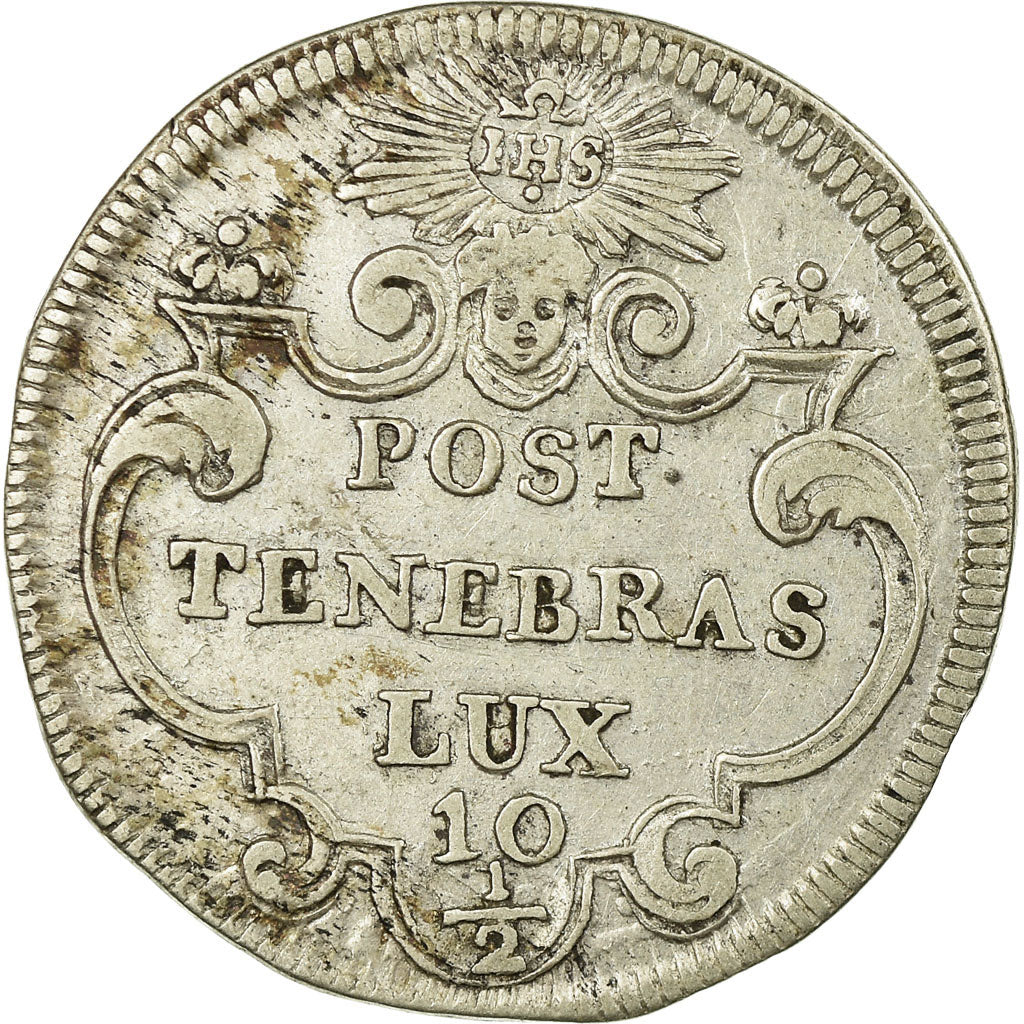 Coin, SWISS CANTONS, GENEVA, 10-1/2 Sols, 1715, EF(40-45), Silver, KM:61