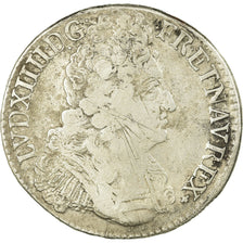 Moneta, Francja, Louis XIV, Écu aux 3 couronnes, Ecu, 1710, Nantes, F(12-15)